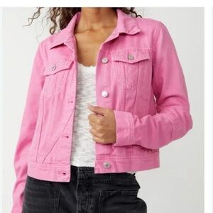 We The Free Rumors Hot Pink Denim Jacket